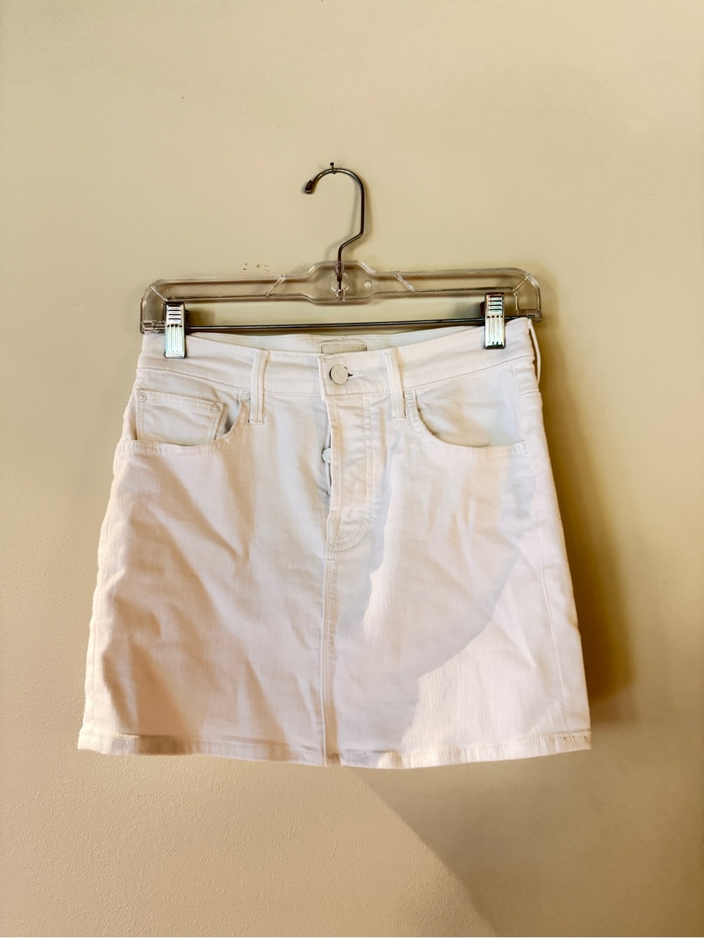 MOTHER White Denim Mini Skirt Vagabond Mini EUC Size 25